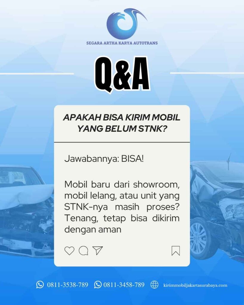Pengiriman Mobil yang belum ada STNK